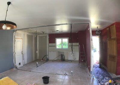 Photo des travaux ouverture vers la cuisine