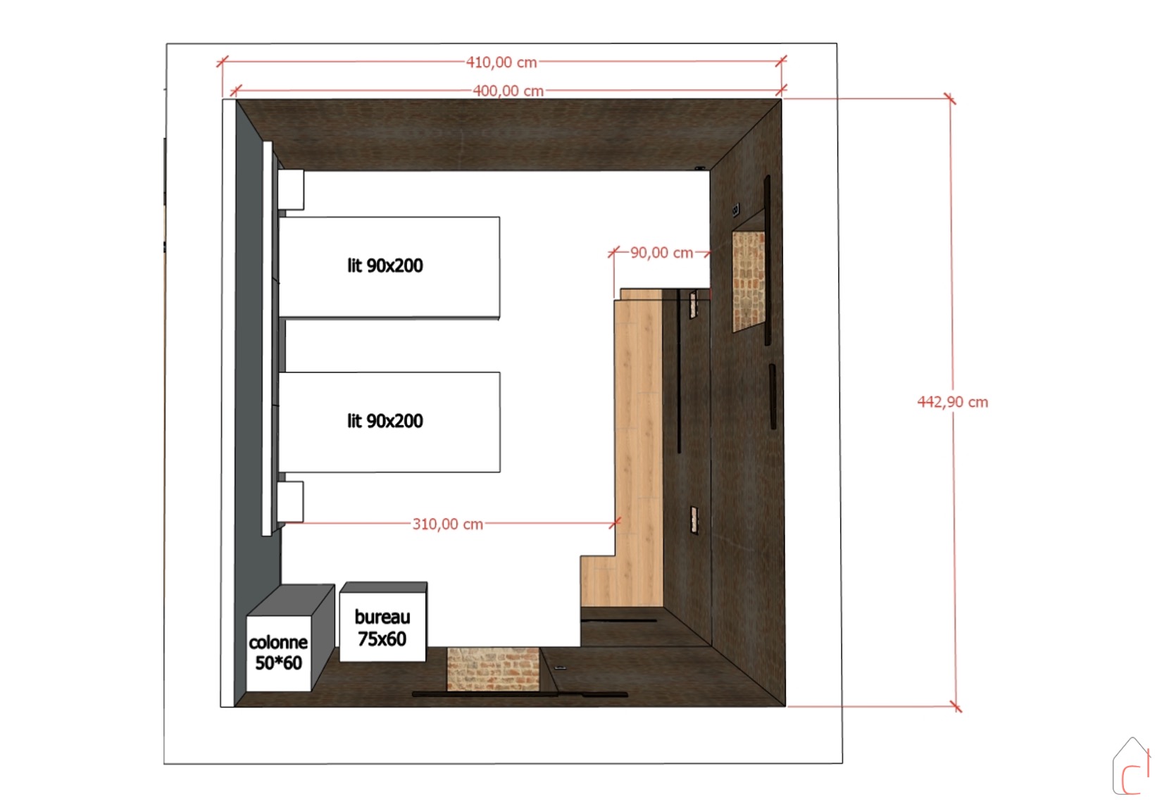 plan-pigeo-N1 Photographie du salon après travaux