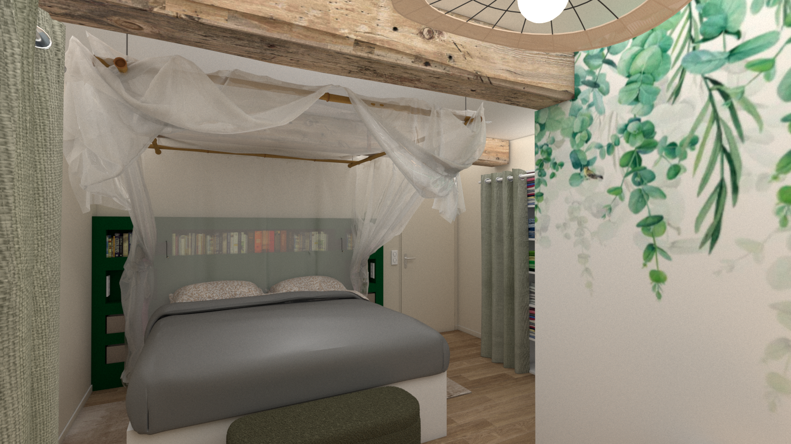 suite-parentale-vig Vue 3D réaliste de la salle à manger (état projeté)